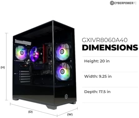 CyberPowerPC Gamer Xtreme VR Gaming PC  Intel Core i5 13400F 2 5GHz  GeForce RTX 5060 8GB  16GB DDR5  1TB PCIe 4 0 SSD  WiFi Ready & Windows 11 Home  GXiVR8060A40 