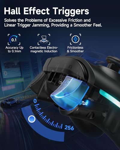 EasySMX X15 PC Controller   Enhanced Wireless Bluetooth Controller with Hall Joysticks/Hall Triggers/RGB Lighting   No Stick Drift  No Dead Zone   Work for Windows PC  Android  Steam and Switch