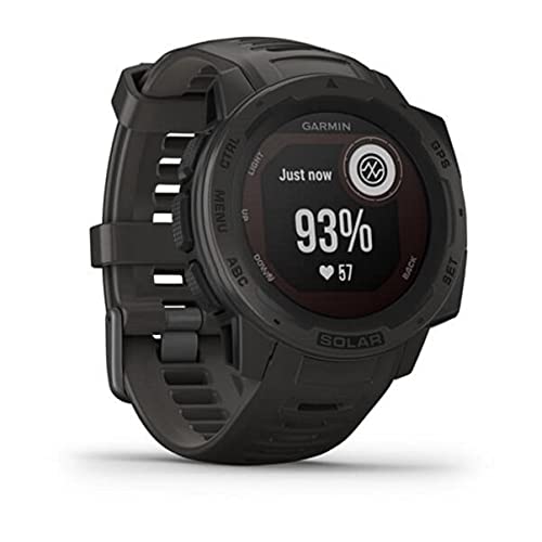Garmin 010 02293 10 Instinct Solar  Rugged Outdoor Smartwatch with Solar Charging Capabilities  Built in Sports Apps and Health Monitoring  Graphite