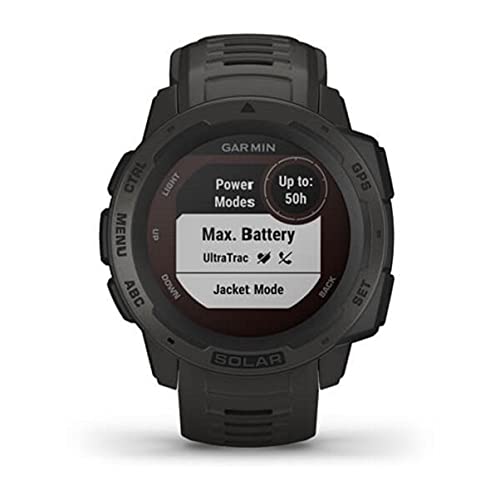 Garmin 010 02293 10 Instinct Solar  Rugged Outdoor Smartwatch with Solar Charging Capabilities  Built in Sports Apps and Health Monitoring  Graphite