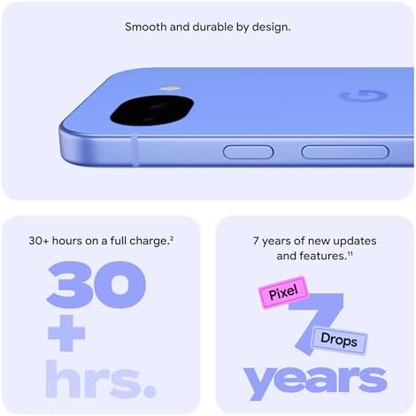 Google Pixel 10a   Unlocked Android Smartphone   7 Years of Pixel Drops  30  Hours Battery  Camera Coach  Gemini Live  Durable Design  Call Screen  Car Crash Detection   Berry   256 GB  2026 Model 