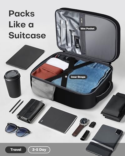 HOTOR Travel Backpack   Flight Approved Travel Bag for Men and Women  Carry on Luggage for 15 6 Laptop and Travel Essentials for Work  Business  Weekender  College 11 8x7 9x17 3  Black 