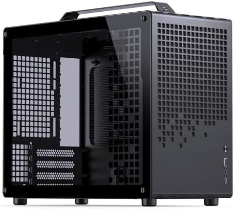 JONSBO/JONSPLUS Z20 Black Micro ATX Mini Tower PC Case with Detachable Carrying Handle  Mini Size  High Performance Hardware Compatible  Support 240AIO  H160mm Cooler  Black