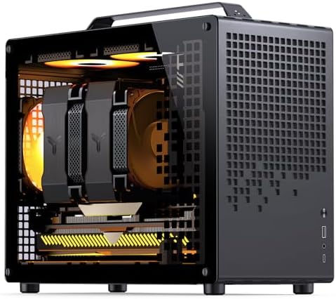 JONSBO/JONSPLUS Z20 Black Micro ATX Mini Tower PC Case with Detachable Carrying Handle  Mini Size  High Performance Hardware Compatible  Support 240AIO  H160mm Cooler  Black