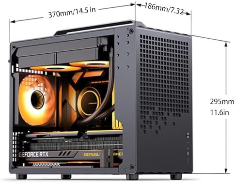 JONSBO/JONSPLUS Z20 Black Micro ATX Mini Tower PC Case with Detachable Carrying Handle  Mini Size  High Performance Hardware Compatible  Support 240AIO  H160mm Cooler  Black