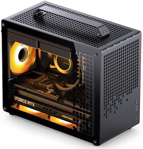 JONSBO/JONSPLUS Z20 Orange/Black Micro ATX Mini Tower Pc Case with Detachable Carrying Handle  Mini Size  High Performance Hardware Compatible  Support 240AIO  H160mm Cooler Orange/Black