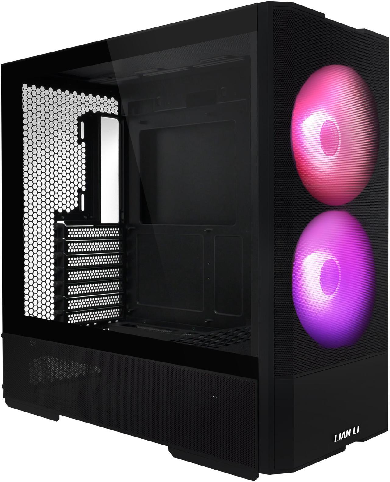 LIAN LI LANCOOL 207 Compact ATX RGB Gaming Computer Case  Tower Chassis w/ 2x140mm  ARGB 2x120mm PWM Fans Pre Installed  reinventing ATX Layout / Tempered Glass Side Panel  Black      LANCOOL 207RX