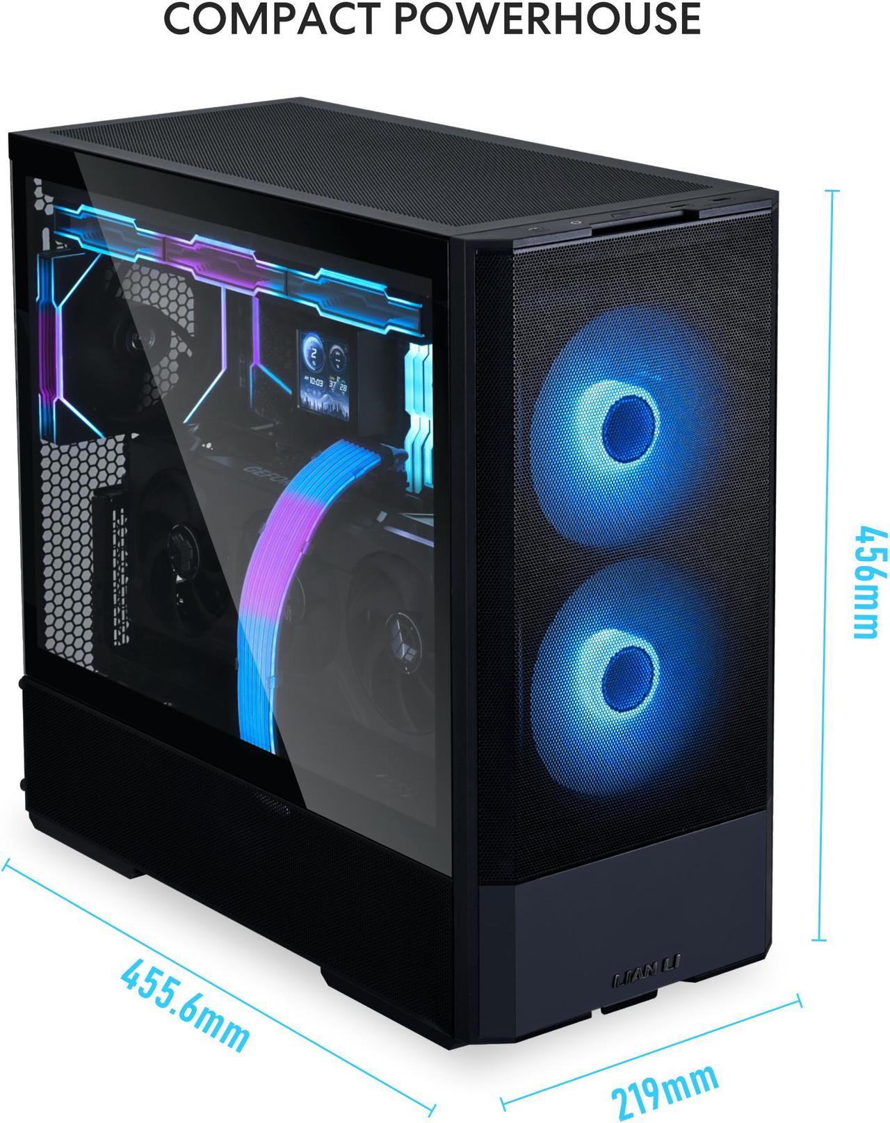 LIAN LI LANCOOL 207 Compact ATX RGB Gaming Computer Case  Tower Chassis w/ 2x140mm  ARGB 2x120mm PWM Fans Pre Installed  reinventing ATX Layout / Tempered Glass Side Panel  Black      LANCOOL 207RX