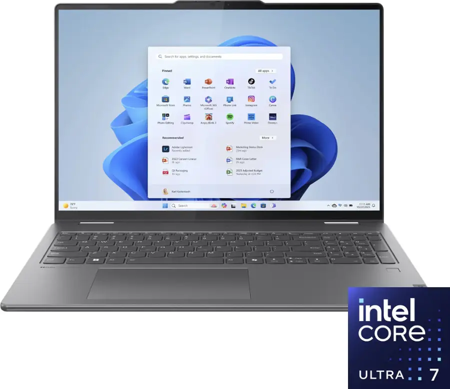 Lenovo   Yoga 7i 2 in 1 16" 2K Touchscreen Laptop   Intel Core Ultra 7 155U with 16GB Memory   1TB SSD   Storm Grey
