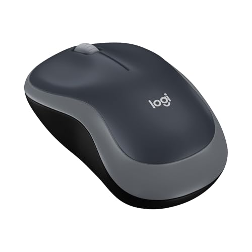 Logitech M185 Wireless Mouse  2 4GHz with USB Mini Receiver  12 Month Battery Life  1000 DPI Optical Tracking  Ambidextrous PC/Mac/Laptop   Swift Grey