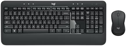 Logitech MK540 Advanced Wireless Keyboard and Mouse Combo for Windows  2 4 GHz Unifying USB Receiver  Multimedia Hotkeys  3 Year Battery Life  for PC  Laptop