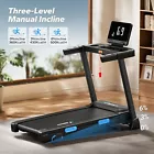 MERACH Foldable Incline Treadmill 7 5MPH Quiet for Home Double Deck Technology