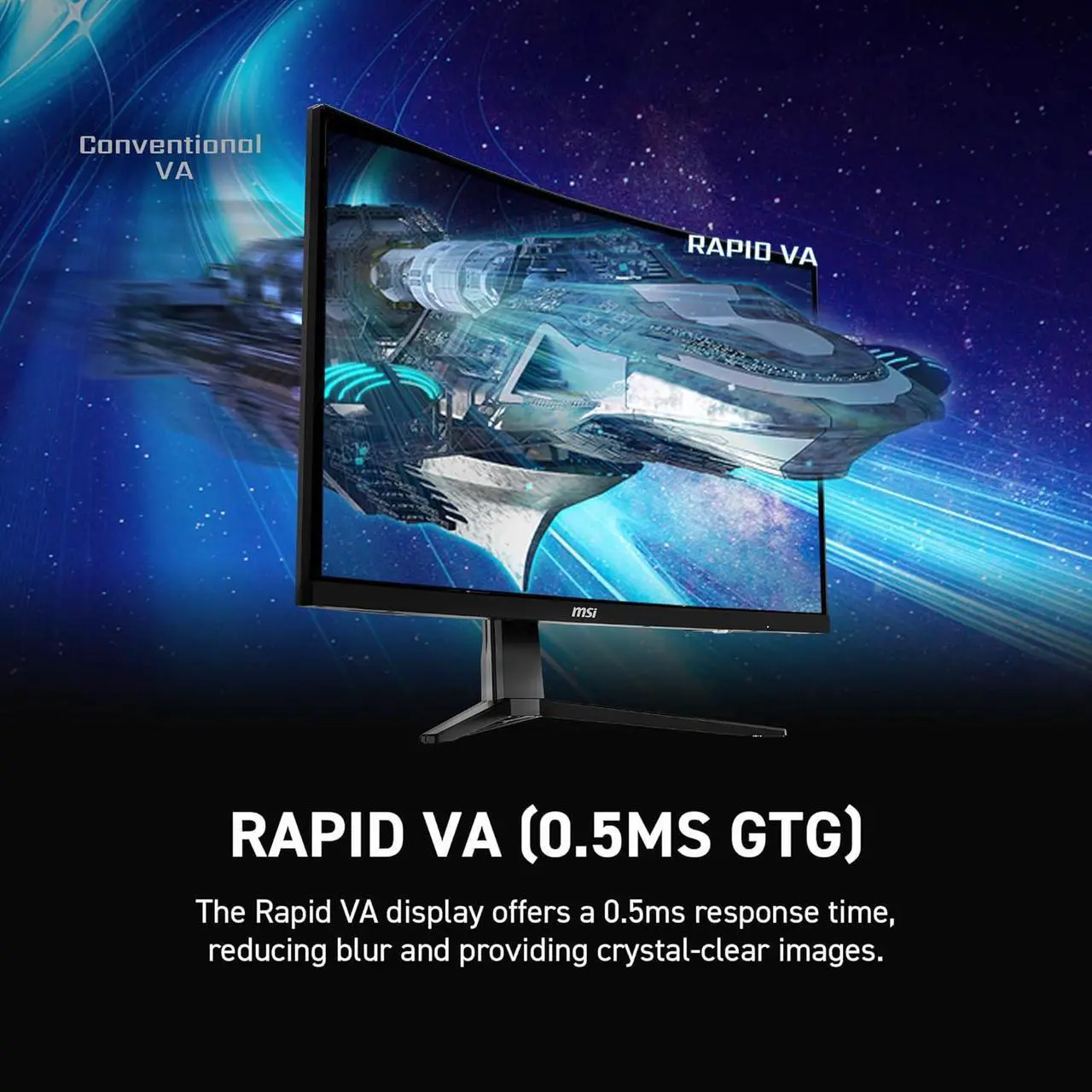 MSI 27" 180 Hz Rapid VA QHD Gaming Monitor FreeSync  AMD Adaptive Sync  80  Adobe RGB / 80  DCI P3 / 105  sRGB MAG 27CQ6F
