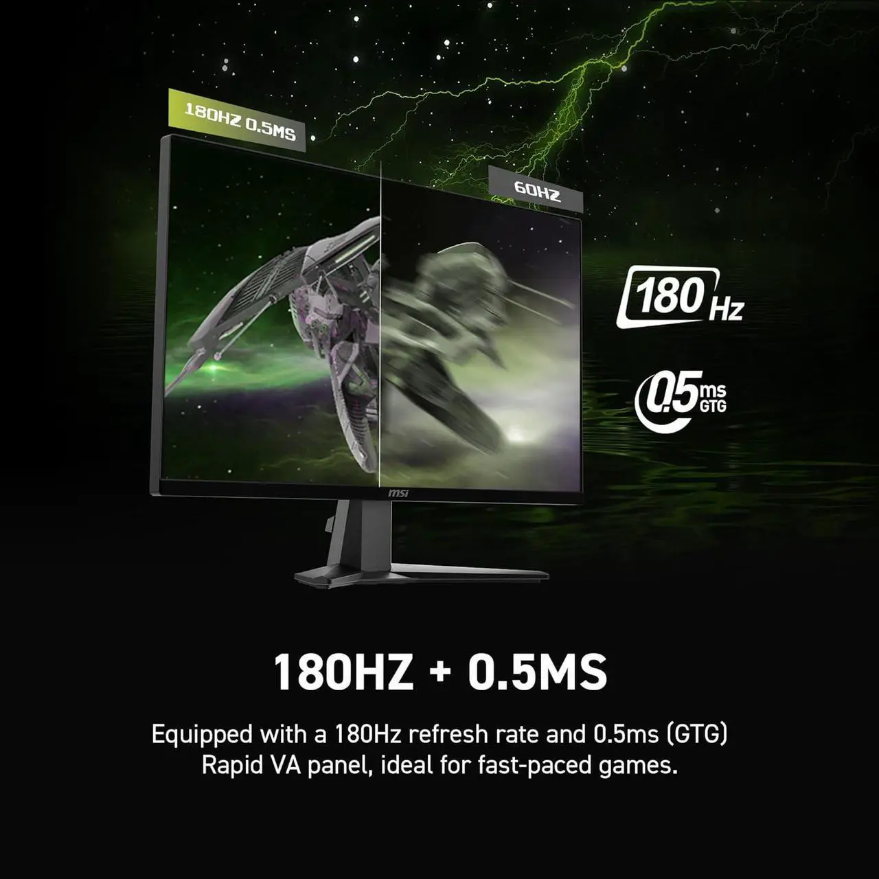 MSI 27" 180 Hz Rapid VA QHD Gaming Monitor FreeSync  AMD Adaptive Sync  80  Adobe RGB / 80  DCI P3 / 105  sRGB MAG 27CQ6F