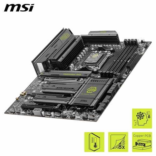 MSI MAG B850 Tomahawk MAX WiFi Motherboard  ATX   Supports AMD Ryzen 9000/8000 / 7000 Processors  AM5 80A SPS VRM  DDR5 Memory Boost 8400  MT/s  OC   PCIe 5 0 x16  M 2 Gen5  Wi Fi 7  5G LAN