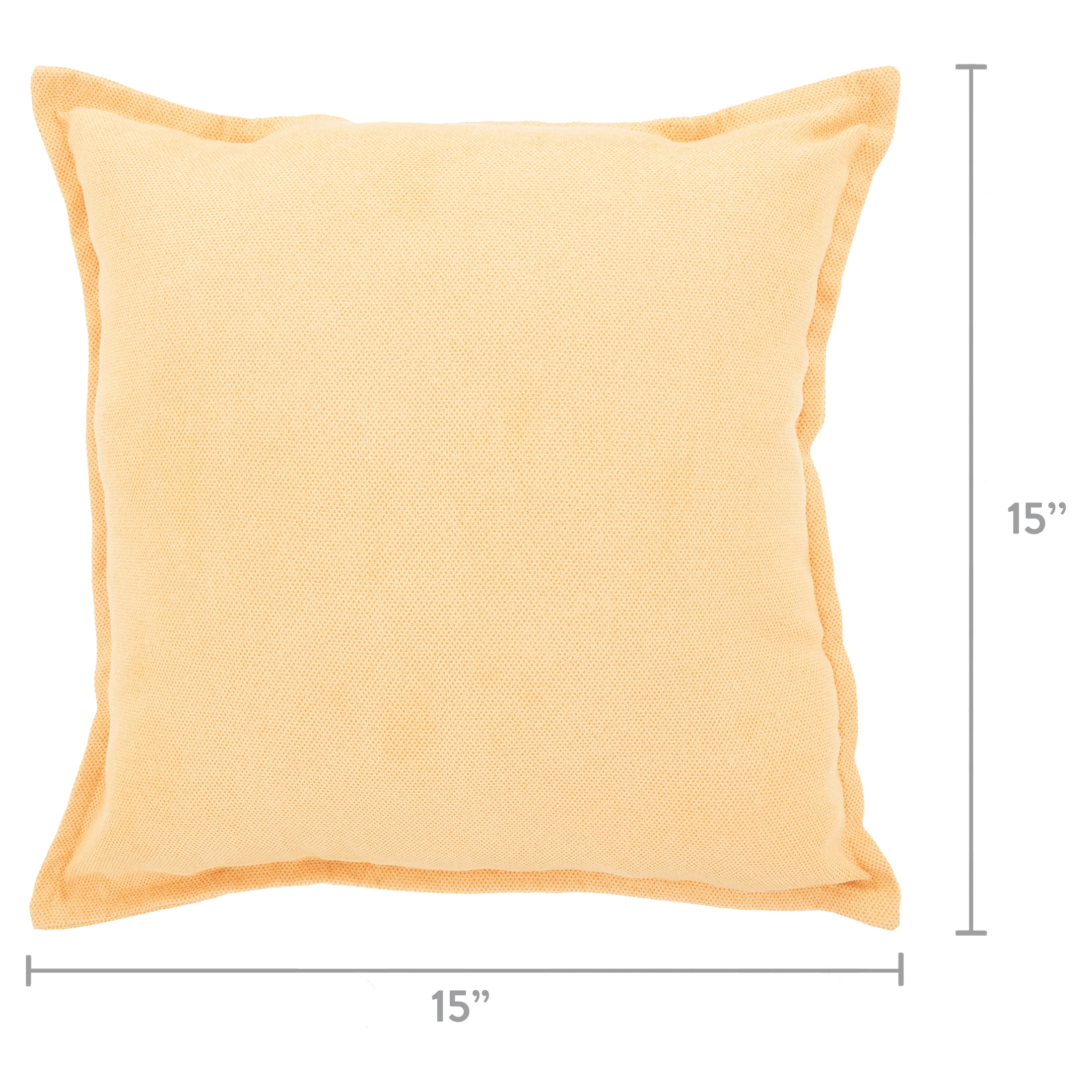 Mainstays Faux Suede Solid Decorative Throw Pillow  18" x 18"  Square  Yellow  Single Pillow