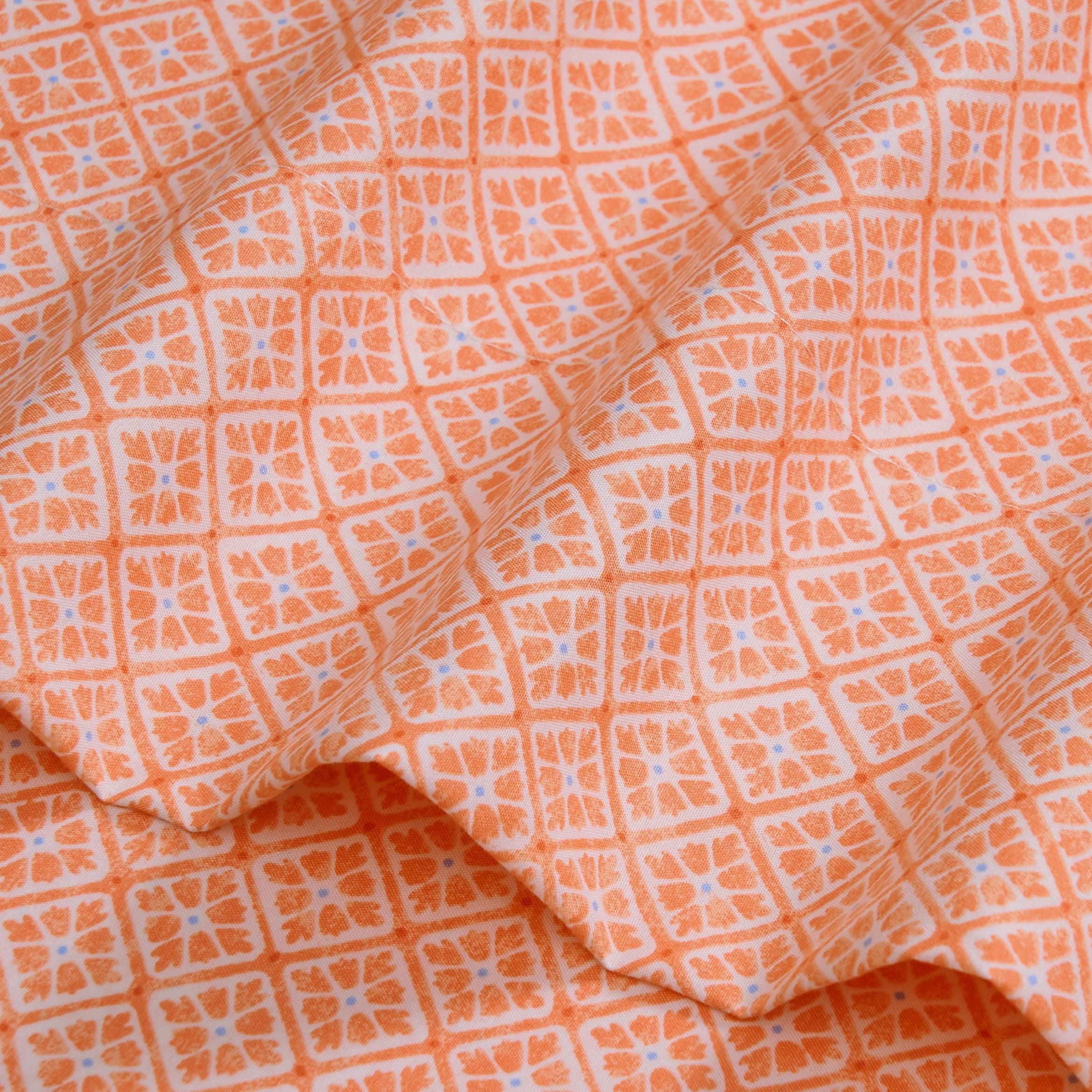 Mainstays by Becky G  & Alejandra 4 Piece Orange Warm Geo Super Soft Brushed Microfiber Bed Sheet Set  Full