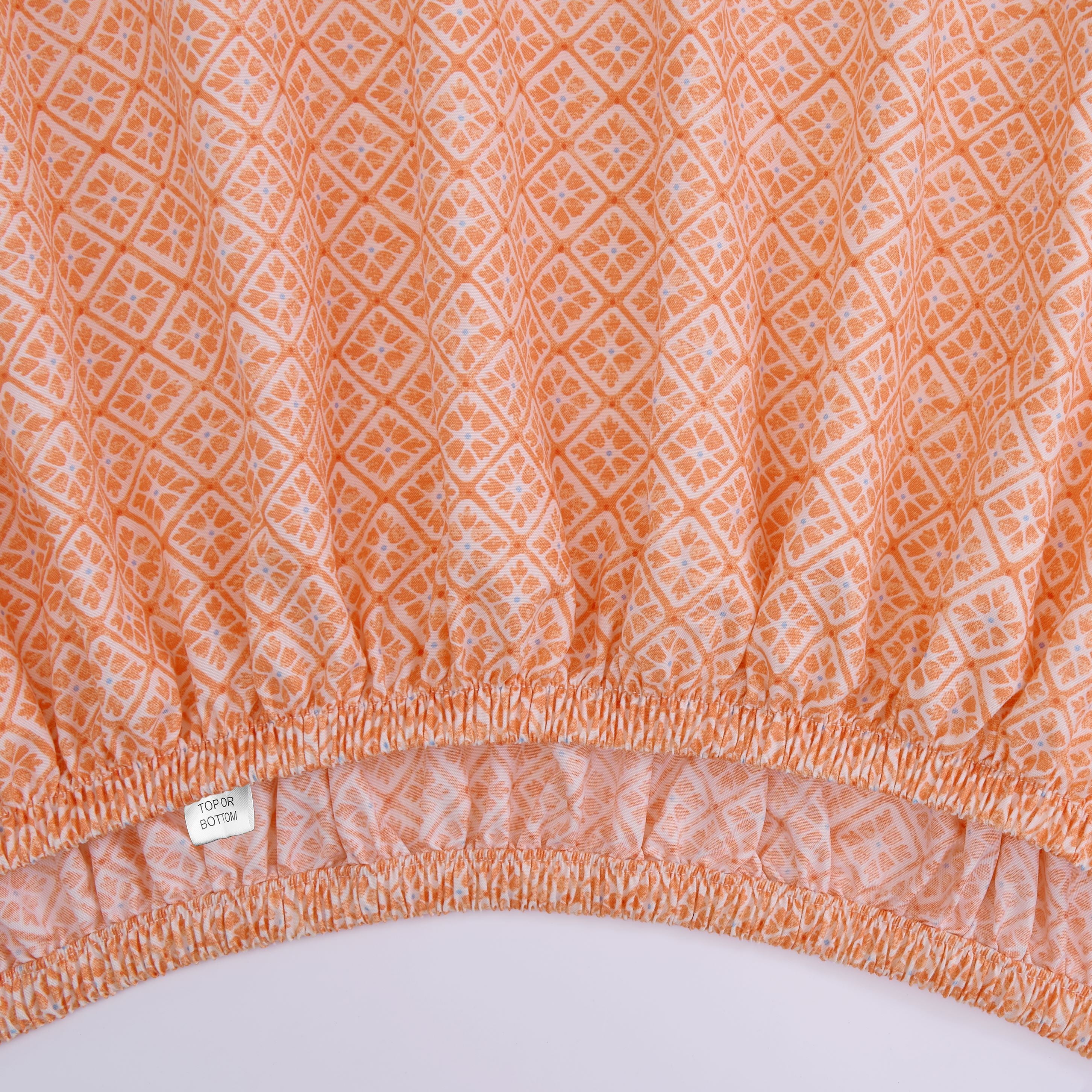 Mainstays by Becky G  & Alejandra 4 Piece Orange Warm Geo Super Soft Brushed Microfiber Bed Sheet Set  Full