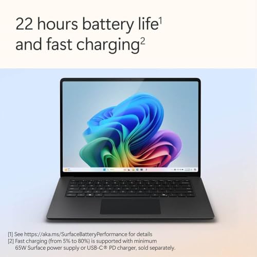 Microsoft Surface Laptop  2024   Windows 11 Copilot  PC  15 Touchscreen Display  Snapdragon X Elite  12 core   16GB RAM  1TB SSD Storage  Black
