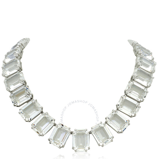 Millenia Necklace  Octagon Cut Crystals  White  Rhodium Plated