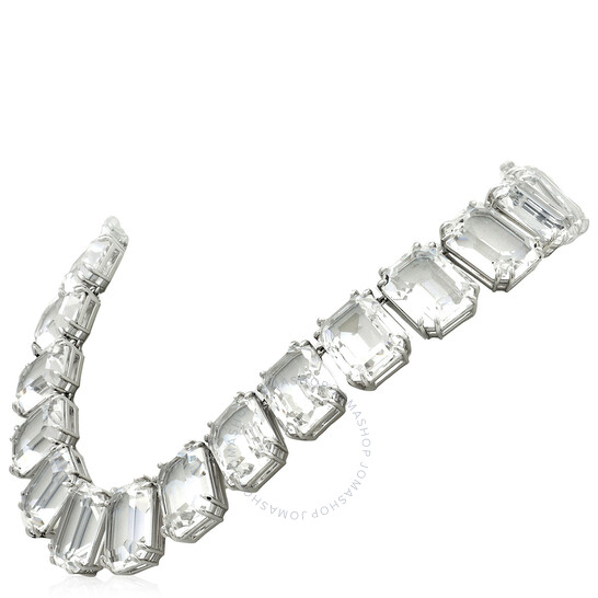 Millenia Necklace  Octagon Cut Crystals  White  Rhodium Plated