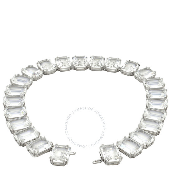 Millenia Necklace  Octagon Cut Crystals  White  Rhodium Plated