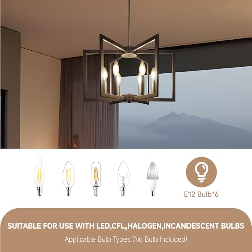 Modern Black Chandelier for Dining Room  Farmhouse Ceiling Light Fixture with Adjustable Height  Industrial Pendant Lights for Kitchen Island  Living Room  Foyer