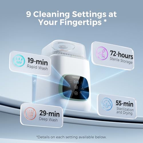 Momcozy KleanPal Pro Baby Bottle Washer  Sterilizer & Dryer   All in One Cleaning Machine for Bottles  Pump Parts & Baby Essentials   Time Saving & Effortless Care