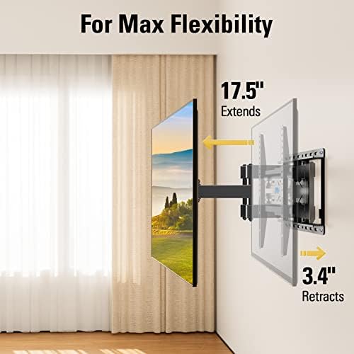 Mounting Dream TV Wall Mount for 32 65 Inch Television Mount with Swivel and Tilt  Full Motion Bracket with Articulating Dual Arms  Fits 16inch Studs  Max VESA 400X400 mm  99lbs  MD2380