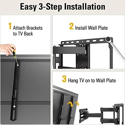 Mounting Dream TV Wall Mount for 32 65 Inch Television Mount with Swivel and Tilt  Full Motion Bracket with Articulating Dual Arms  Fits 16inch Studs  Max VESA 400X400 mm  99lbs  MD2380