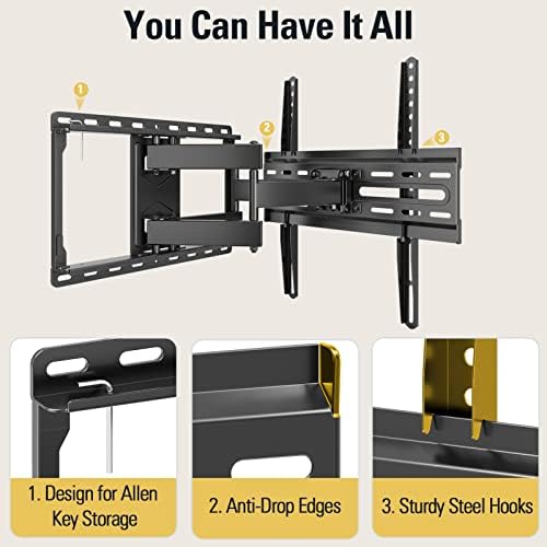 Mounting Dream TV Wall Mount for 32 65 Inch Television Mount with Swivel and Tilt  Full Motion Bracket with Articulating Dual Arms  Fits 16inch Studs  Max VESA 400X400 mm  99lbs  MD2380