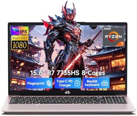 NIMO Gaming Laptop  15 6 FHD IPS Anti Glare Screen  AMD R7 7735HS  Up to 4 75GHz  Beat i7 12650H  Computer with 16GB DDR5 RAM 1TB SSD  180  Viewing  Radeon 680M  100W Type C  for Business  College
