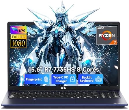 NIMO Gaming Laptop  15 6 FHD IPS Anti Glare Screen  AMD R7 7735HS  Up to 4 75GHz  Beat i7 12650H  Computer with 16GB DDR5 RAM 1TB SSD  180  Viewing  Radeon 680M  100W Type C  for Business  College