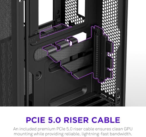 NZXT H2 Flow   Mini ITX 20 7L High Airflow PC Case   Includes 2 x 120mm Top Fans & PCIe 5 0 Riser Cable   331mm GPU   280mm Radiator   Black