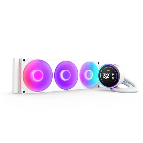 NZXT Kraken Elite 360 RGB 2024   AIO CPU Liquid Cooler   360mm Radiator   F360 RGB Core Fan   Customizable 2 72 IPS LCD   NZXT Turbine Pump   AMD  AM5  AM4   Intel  LGA 1851/1700  1200/115X   White