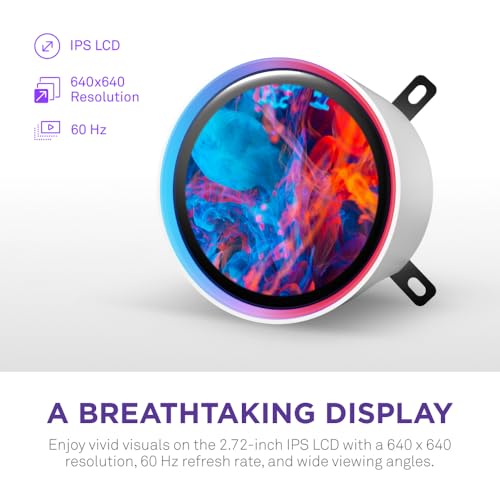 NZXT Kraken Elite 360 RGB 2024   AIO CPU Liquid Cooler   360mm Radiator   F360 RGB Core Fan   Customizable 2 72 IPS LCD   NZXT Turbine Pump   AMD  AM5  AM4   Intel  LGA 1851/1700  1200/115X   White