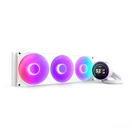 NZXT Kraken Elite 360 RGB 2024   AIO CPU Liquid Cooler   360mm Radiator   F360 RGB Core Fan   Customizable 2 72 IPS LCD   NZXT Turbine Pump   AMD  AM5  AM4   Intel  LGA 1851/1700  1200/115X   White