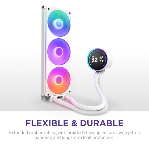 NZXT Kraken Elite 360 RGB 2024   AIO CPU Liquid Cooler   360mm Radiator   F360 RGB Core Fan   Customizable 2 72 IPS LCD   NZXT Turbine Pump   AMD  AM5  AM4   Intel  LGA 1851/1700  1200/115X   White