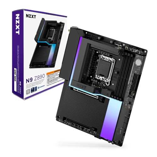 NZXT N9 Z890   Intel Z890 LGA 1851 ATX Gaming Motherboard for Core Ultra  Series 2    20 1 1  DDR5  5X M 2  PCIe 5 0  Wi Fi 7  5GbE  Thunderbolt 4   RGB  Full Metal Cover   Black