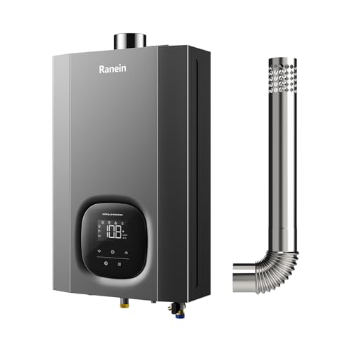 Natural Gas Tankless Water Heater with Vent Pipe  Indoor Max 4 3 GPM  100 000 BTU Instant Hot Water Heater