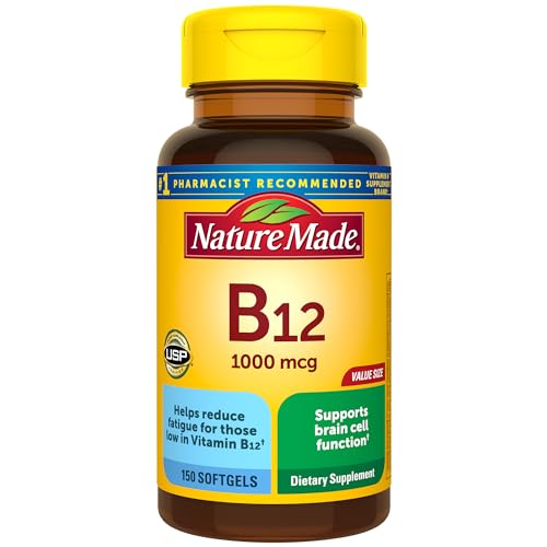 Nature Made Vitamin B12 1000 mcg  Dietary Supplement for Energy Metabolism Support  150 Softgels  150 Day Supply