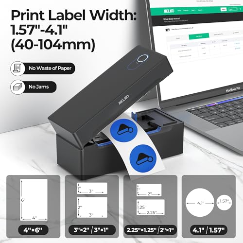 Nelko Bluetooth Thermal Shipping Label Printer  Wireless 4x6 Shipping Label Printer for Small Business  Support Android  iPhone and Windows  Widely Used for Amazon  Ebay  Shopify  Etsy  USPS