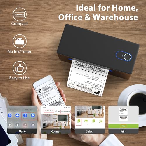 Nelko Bluetooth Thermal Shipping Label Printer  Wireless 4x6 Shipping Label Printer for Small Business  Support Android  iPhone and Windows  Widely Used for Amazon  Ebay  Shopify  Etsy  USPS