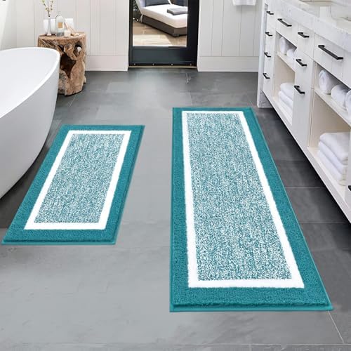 Pauwer Bathroom Rug Mat Set 3 Piece  Microfiber Shaggy Bath Set  Non Slip Ultra Soft Carpet Mats  Absorbent with U Shaped Toilet for Bathroom  Tub  Shower  Dark Grey