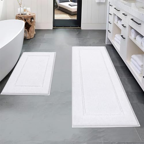 Pauwer Bathroom Rug Mat Set 3 Piece  Microfiber Shaggy Bath Set  Non Slip Ultra Soft Carpet Mats  Absorbent with U Shaped Toilet for Bathroom  Tub  Shower  Dark Grey