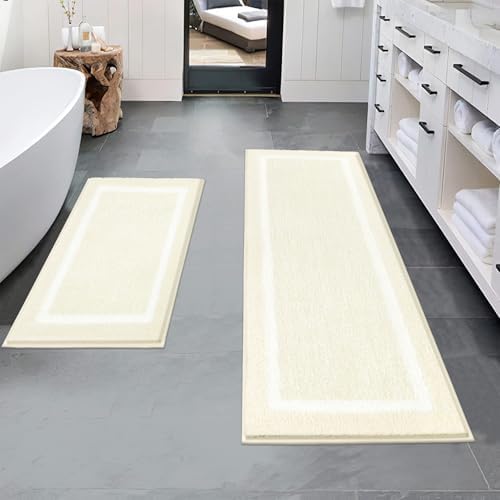 Pauwer Bathroom Rug Mat Set 3 Piece  Microfiber Shaggy Bath Set  Non Slip Ultra Soft Carpet Mats  Absorbent with U Shaped Toilet for Bathroom  Tub  Shower  Dark Grey