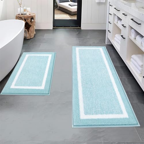 Pauwer Bathroom Rug Mat Set 3 Piece  Microfiber Shaggy Bath Set  Non Slip Ultra Soft Carpet Mats  Absorbent with U Shaped Toilet for Bathroom  Tub  Shower  Dark Grey