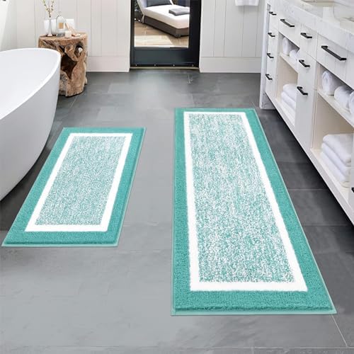 Pauwer Bathroom Rug Mat Set 3 Piece  Microfiber Shaggy Bath Set  Non Slip Ultra Soft Carpet Mats  Absorbent with U Shaped Toilet for Bathroom  Tub  Shower  Dark Grey