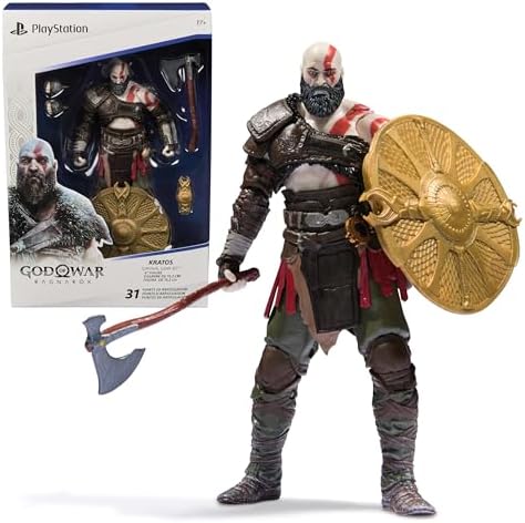 PlayStation God of War Ragnar k  6  Kratos Action Figure with 5 Accessories  The Shapes Collection  for PS5 Fans & Collectors Ages 17 