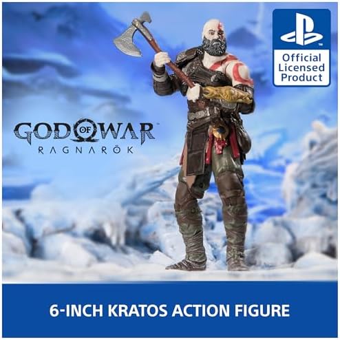 PlayStation God of War Ragnar k  6  Kratos Action Figure with 5 Accessories  The Shapes Collection  for PS5 Fans & Collectors Ages 17 